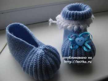Пинетки спицами мастер класс