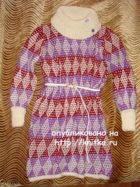 платье спицами