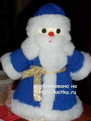 Дед Мороз связаннный спицами