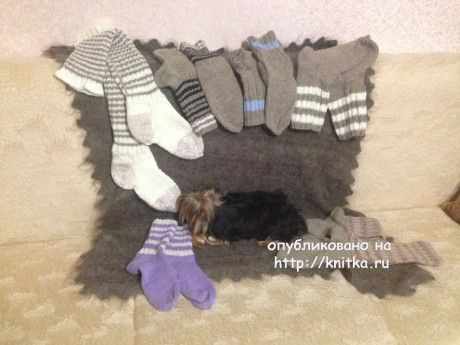 вязаные спицами носки
