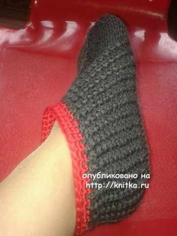 Следы - тапочки спицами