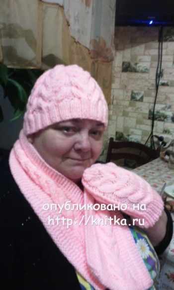 шапка, шарф, варежки спицами шапка, шарф, варежки спицами