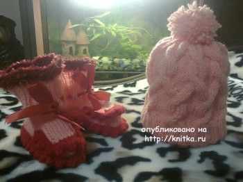 Детская шапочка спицами - работа Ирины Стильник
