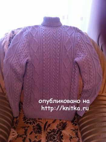 Мужской свитер спицами