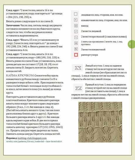 Схемы ажурной многослойной юбки