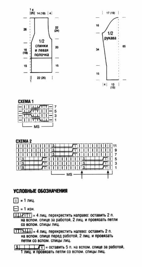 Схемы вязания жакета: