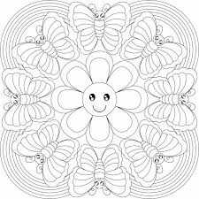 Схема мандалы с бабочками для детей