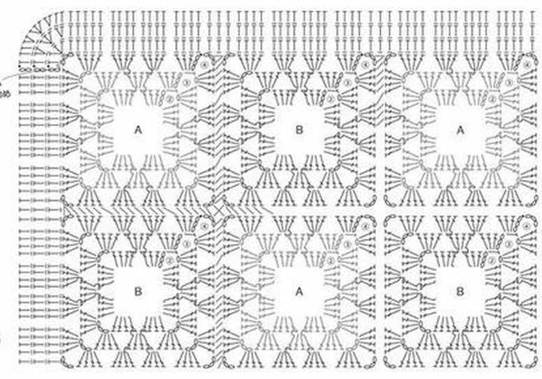 Схема вязания квадратного коврика