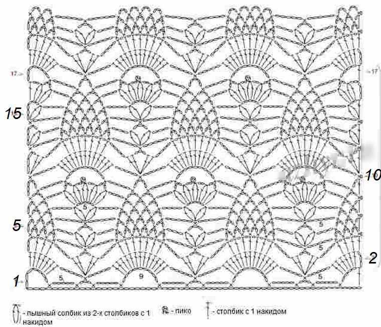 ажур с помощью крючка